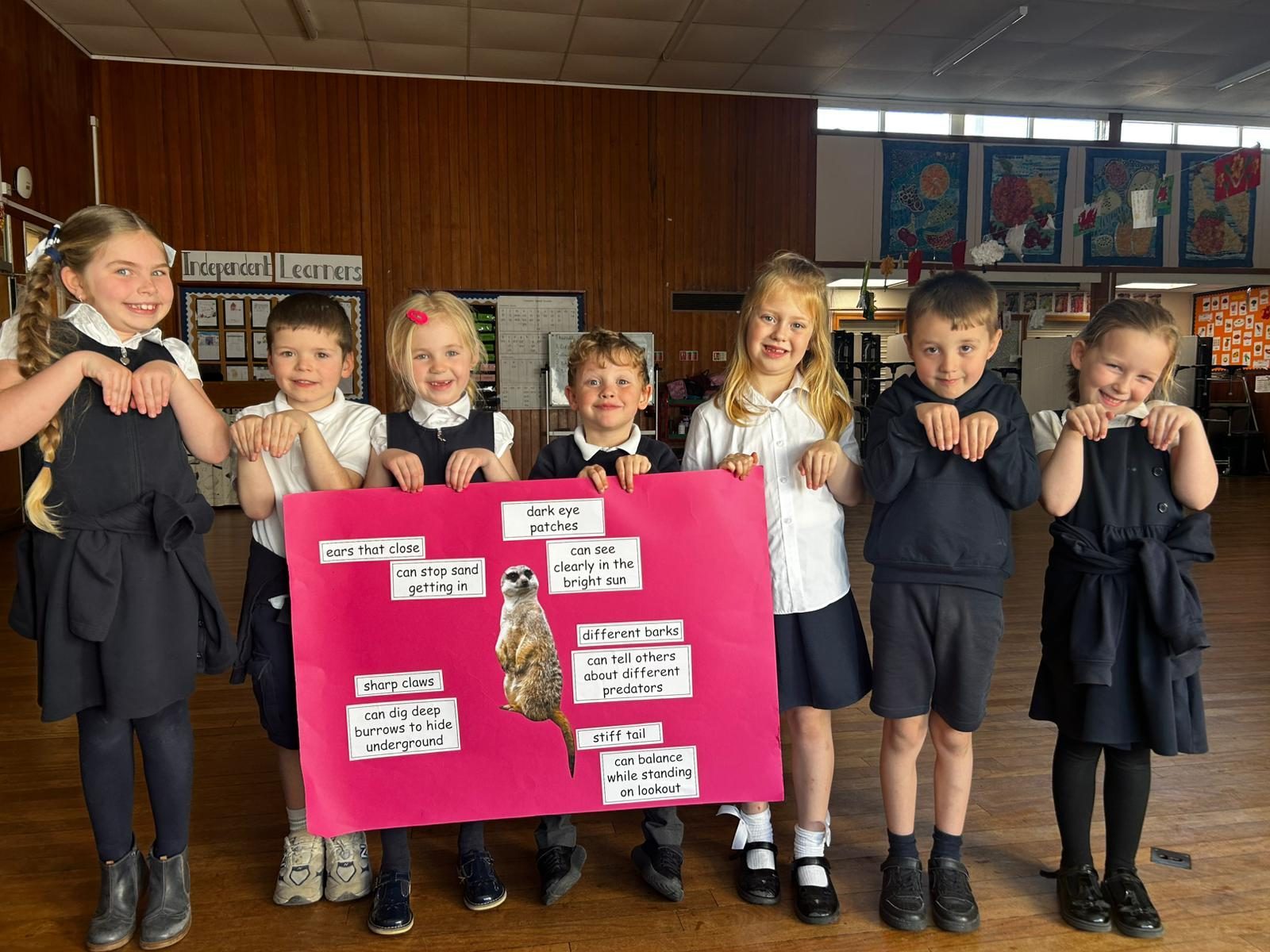 Pupils proudly presenting their learning project
