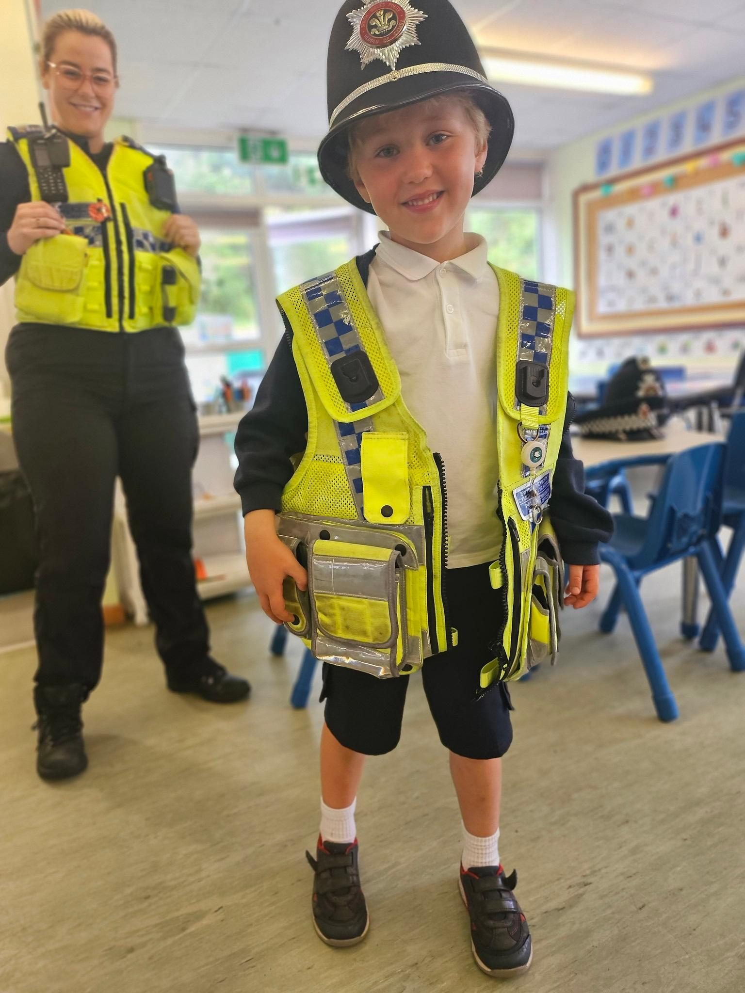 Pupil dressed as a police officer
